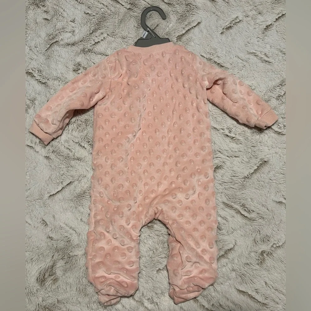 Kyle & Deena Pink Baby Dotted Textured Footie